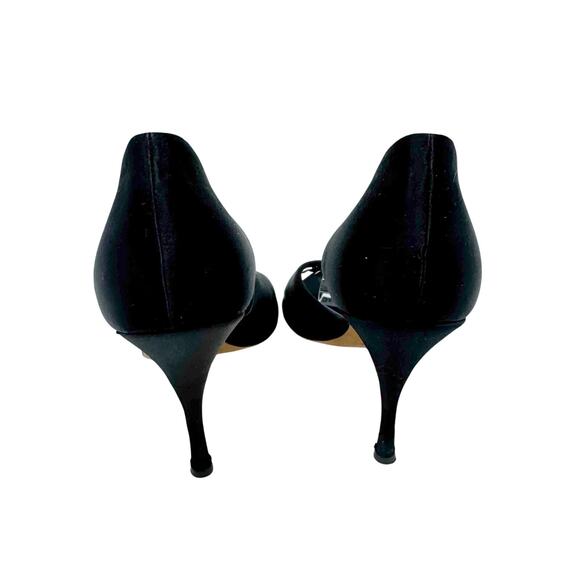 Prada Vintage Black Satin Peep Toe D’Orsay Pumps with Buckle Detail EU 40 US 10 - Picture 5 of 8
